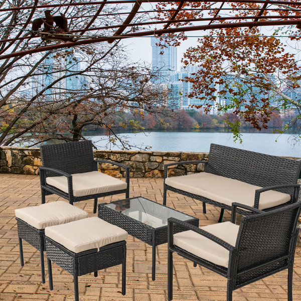 Hampton bay pembrey 4 piece patio conversation set best sale